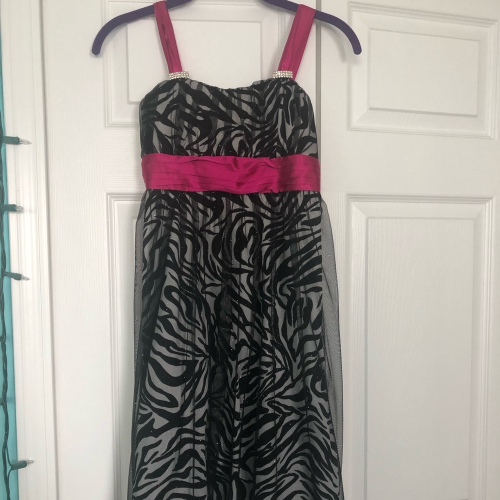 Pink Zebra Juniors Dress